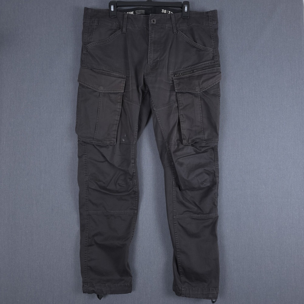 G-Star Raw Rovic Zip 3D Pants Mens 38x32 (Fits 38x31) Gray Straight Tapered Leg